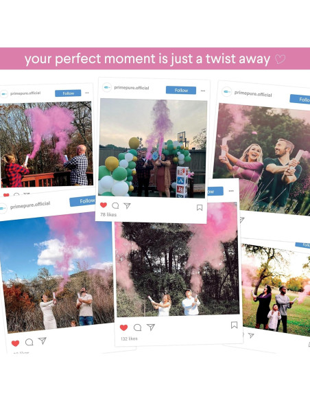 Cañones de Confeti Revelación de Género PrimePure - Rosa