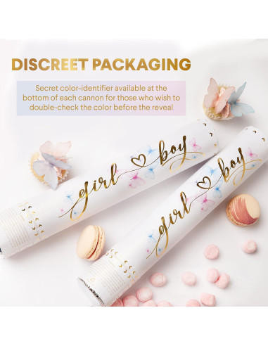 Cañones de Confeti Revelación de Género PrimePure - Rosa