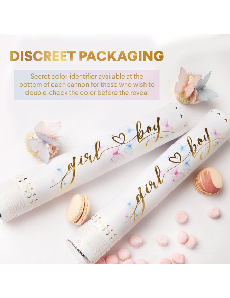 Cañones de Confeti Revelación de Género PrimePure - Rosa