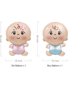 Globos de Revelación de Género CON GRADS 5 Pcs Rosa y Azul 2