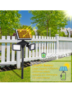 EMANER Luz Solar Exterior 2 Unidades 4500mAh IP65 2
