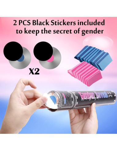 Cañón de Confeti DOUKEE Revelación de Género 2PK Rosa y Azul