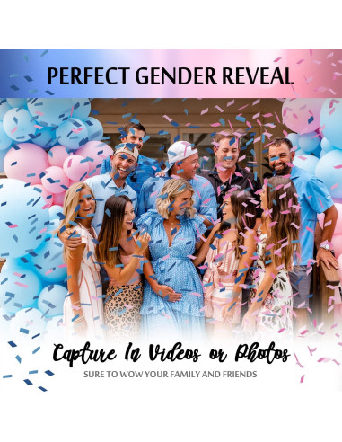 Cañón de Confeti DOUKEE Revelación de Género 2PK Rosa y Azul