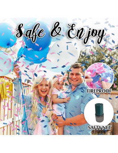 Cañón de Confeti DOUKEE Revelación de Género 2PK Rosa y Azul