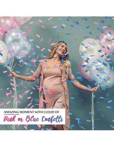 Cañón de Confeti DOUKEE Revelación de Género 2PK Rosa y Azul