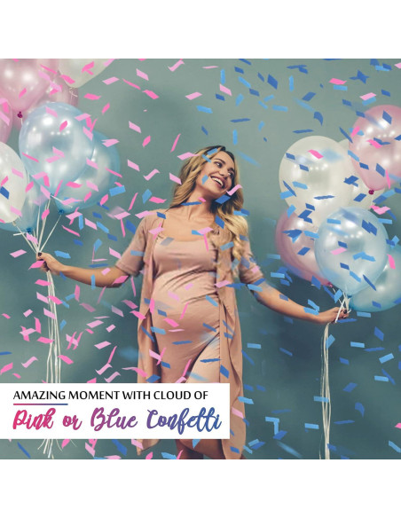 Cañón de Confeti DOUKEE Revelación de Género 2PK Rosa y Azul