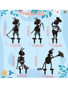 Estacas de Jardín CUweipeng - 5 Piezas de Hormigas Divertidas 2