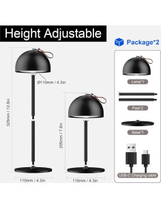 Lámpara de Mesa Recargable SEVENMENT NEO-B-2 Inalámbrica 2