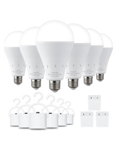 Paquete de 6 Bombillas LED Recargables DEBAOBULB 6000K E26