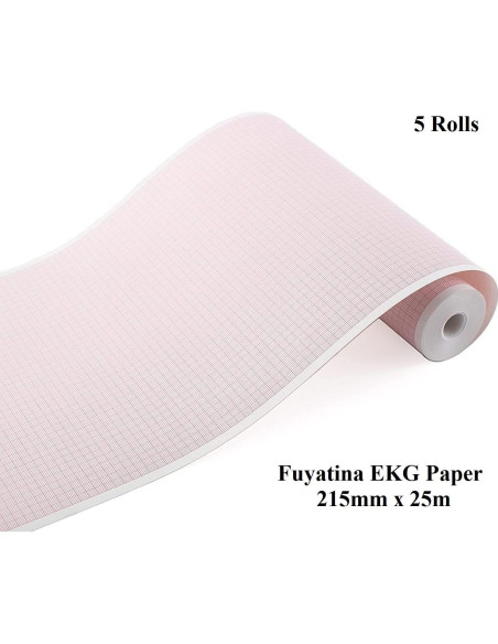 5 Rollos de Papel ECG Premium Fuyatina 215mm x 25m para BioNet
