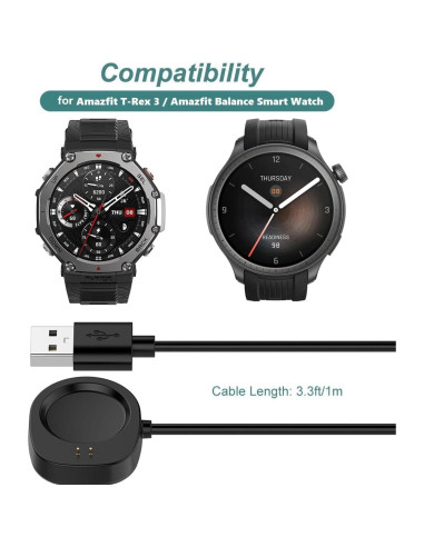 Cable de Carga Rápida Baifosrest para Amazfit T-Rex 3 y Balance