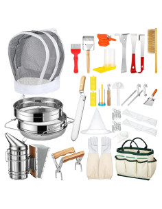 Kit de Apicultura Tioncy 28 Piezas con Ahumador y Velo
