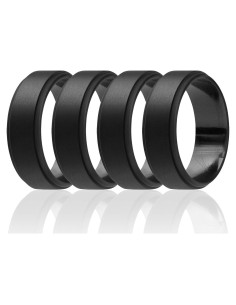 Anillo de Boda de Silicona ROQ para Hombres 8mm Negro Talla 10