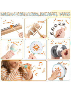 Set de Instrumentos Musicales de Madera Rmischolar para Bebés 2