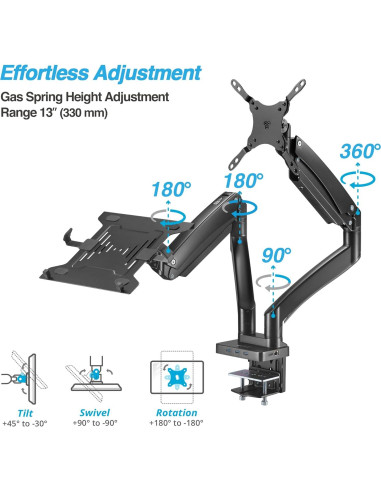 Soporte Doble para Monitor AVLT 17-43" + Dock USB-C 7 en 1
