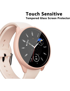 Protector Pantalla Amazfit GTR Mini Rosa - 2 Carcasas PC 2