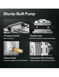 Kit de Bomba de Aire VIVOSUN 40W 70 L/min para Acuario 2