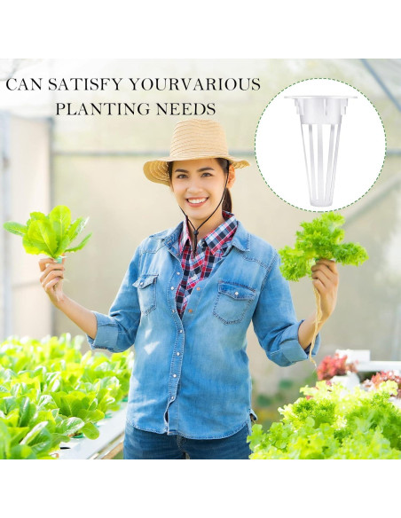 Cunhill Kit Hidropónico 100 Piezas Cestas y Etiquetas Blancas