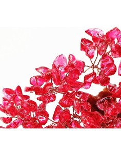 Bonsai Árbol de Dinero Colorsheng 17.78 cm Feng Shui Rojo 2