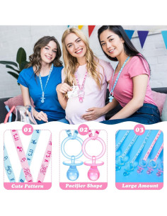 Collar de Chupetes 36 Piezas Coume Baby Shower Acrílico 2