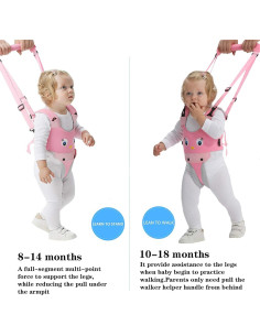 IULONEE Andador para Bebés Rosa Ajustable 7-24 Meses 2
