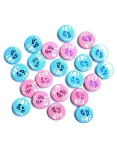 50 Insignias Revelación de Género JEWSUN 4.32 cm Duraderas