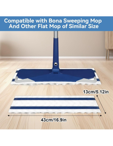 50 Almohadillas Desechables para Mopa Bona 43x13 cm Microfibra