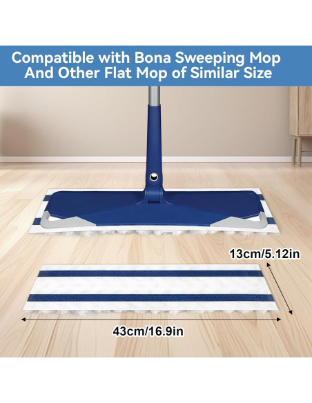 50 Almohadillas Desechables para Mopa Bona 43x13 cm Microfibra