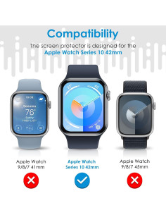 Protector de Pantalla UniqueMe para Apple Watch 10 42mm TPU 2