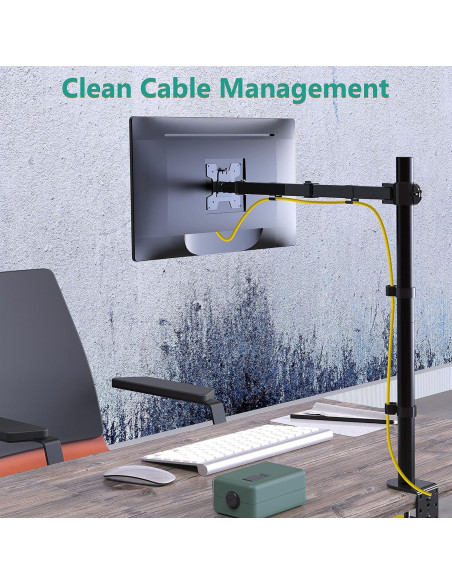 Soporte de Monitor WALI M001XL Alto 80 cm Negro