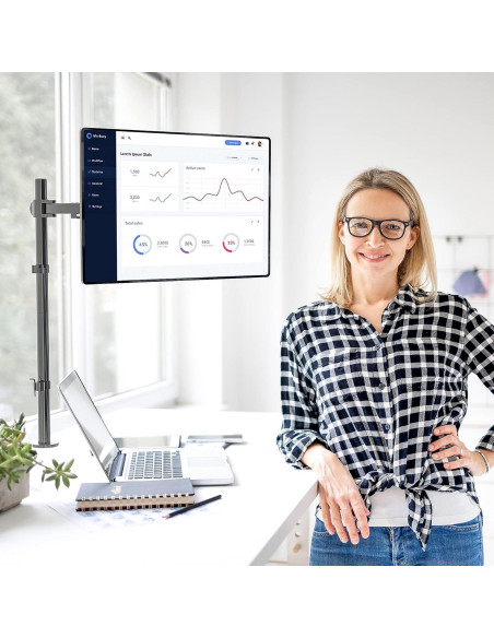 Soporte de Monitor WALI M001XL Alto 80 cm Negro