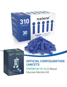 Lancetas Metene 30G para Prueba de Azúcar en Sangre, 310 Unid. 2