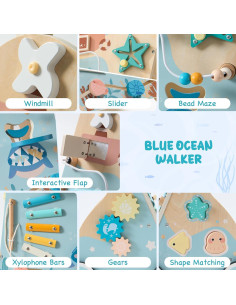 Andador de Madera ROBOTIME Oceánico 6 en 1 para Bebés 2