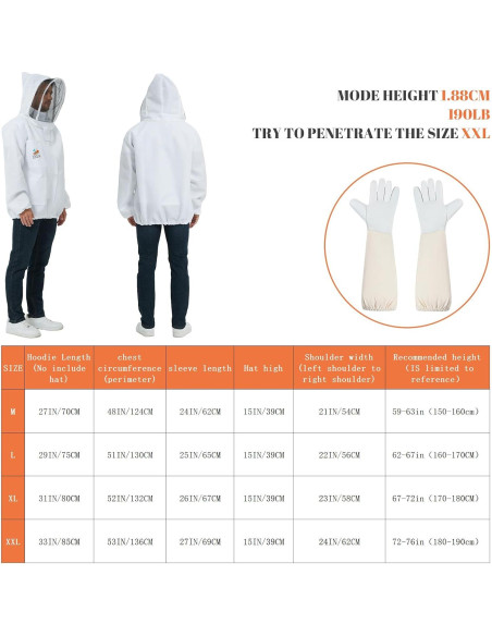 Chaqueta de Apicultura Andes - Unisex XL con Guantes