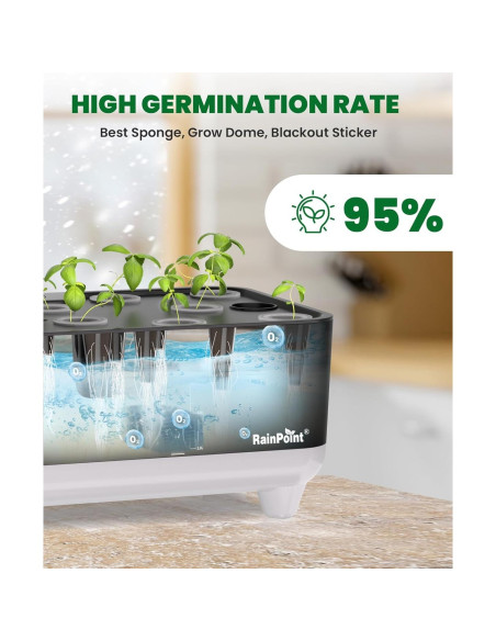 Sistema Hidropónico RAINPOINT 5L con Luz LED y 13 Cápsulas