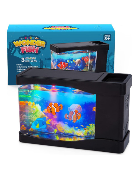 Acuario Virtual Nurily WF01 con Luces LED y Peces