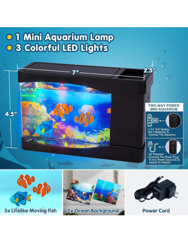 Acuario Virtual Nurily WF01 con Luces LED y Peces