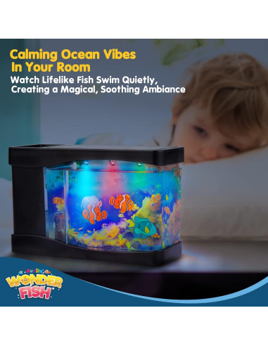 Acuario Virtual Nurily WF01 con Luces LED y Peces