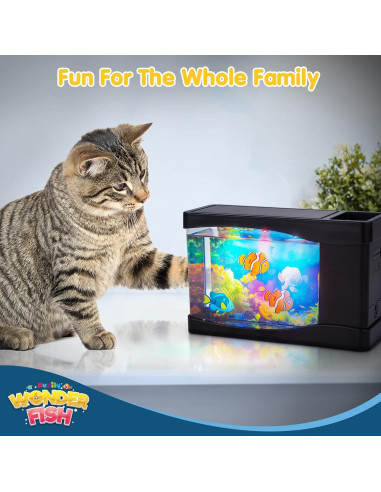Acuario Virtual Nurily WF01 con Luces LED y Peces