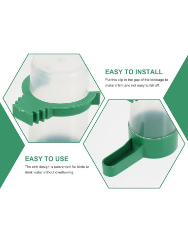 10pcs Bebedero de Vidrio LIOOBO para Aves 3,05 cm