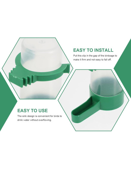 10pcs Bebedero de Vidrio LIOOBO para Aves 3,05 cm