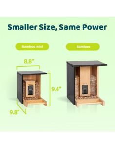 Comedero Inteligente Birdfy AI de Bambú Solar 24,89 cm 2