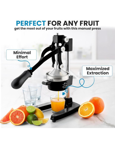 Exprimidor Manual Zulay Kitchen de Cítricos 12.7 cm Negro