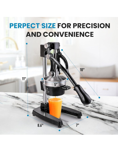 Exprimidor Manual Zulay Kitchen de Cítricos 12.7 cm Negro
