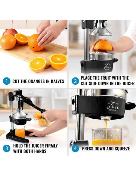 Exprimidor Manual Zulay Kitchen de Cítricos 12.7 cm Negro