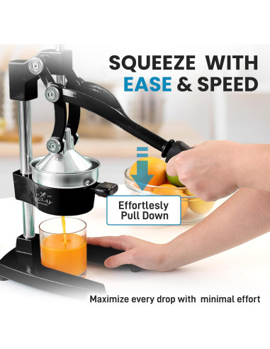 Exprimidor Manual Zulay Kitchen de Cítricos 12.7 cm Negro
