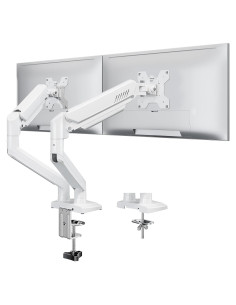 Soporte Doble Monitor MOUNTUP hasta 32" Ajustable Blanco