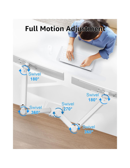 Soporte Doble Monitor MOUNTUP hasta 32" Ajustable Blanco Soporte Doble Monitor MOUNTUP hasta 32" Ajustable Blanco