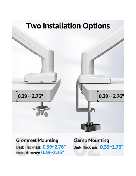 Soporte Doble Monitor MOUNTUP hasta 32" Ajustable Blanco Soporte Doble Monitor MOUNTUP hasta 32" Ajustable Blanco