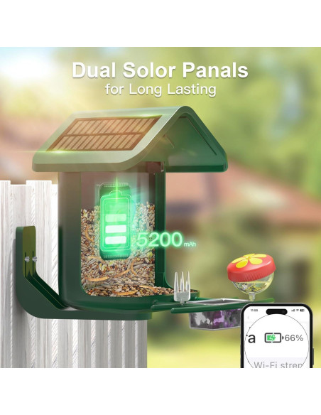 Comedero para Aves Onlyfly con Cámara Solar 2K y AI